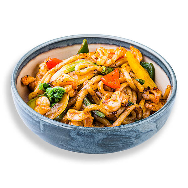 Пшеничная лапша с креветками Блэк Пеппер Пшеничная лапша с креветками Блэк Пеппер